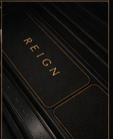 REIGN branded entrance or door-sill detail inside the Mercedes EQV