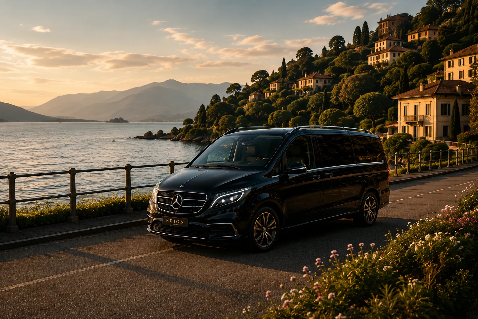 Reign Transportation Mercedes EQV on a private leisure journey